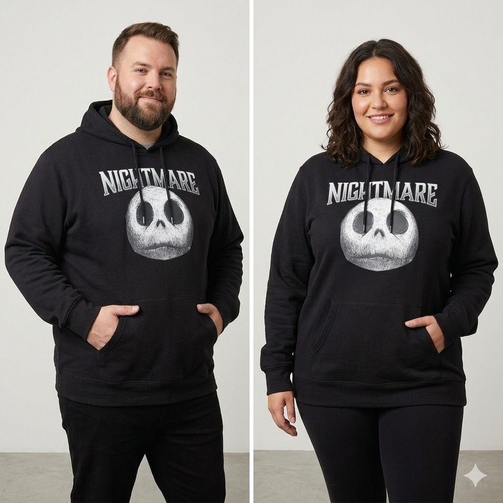 Disney The Nightmare Before Christmas Hoodie Sweatshirt 3XL Black Jack